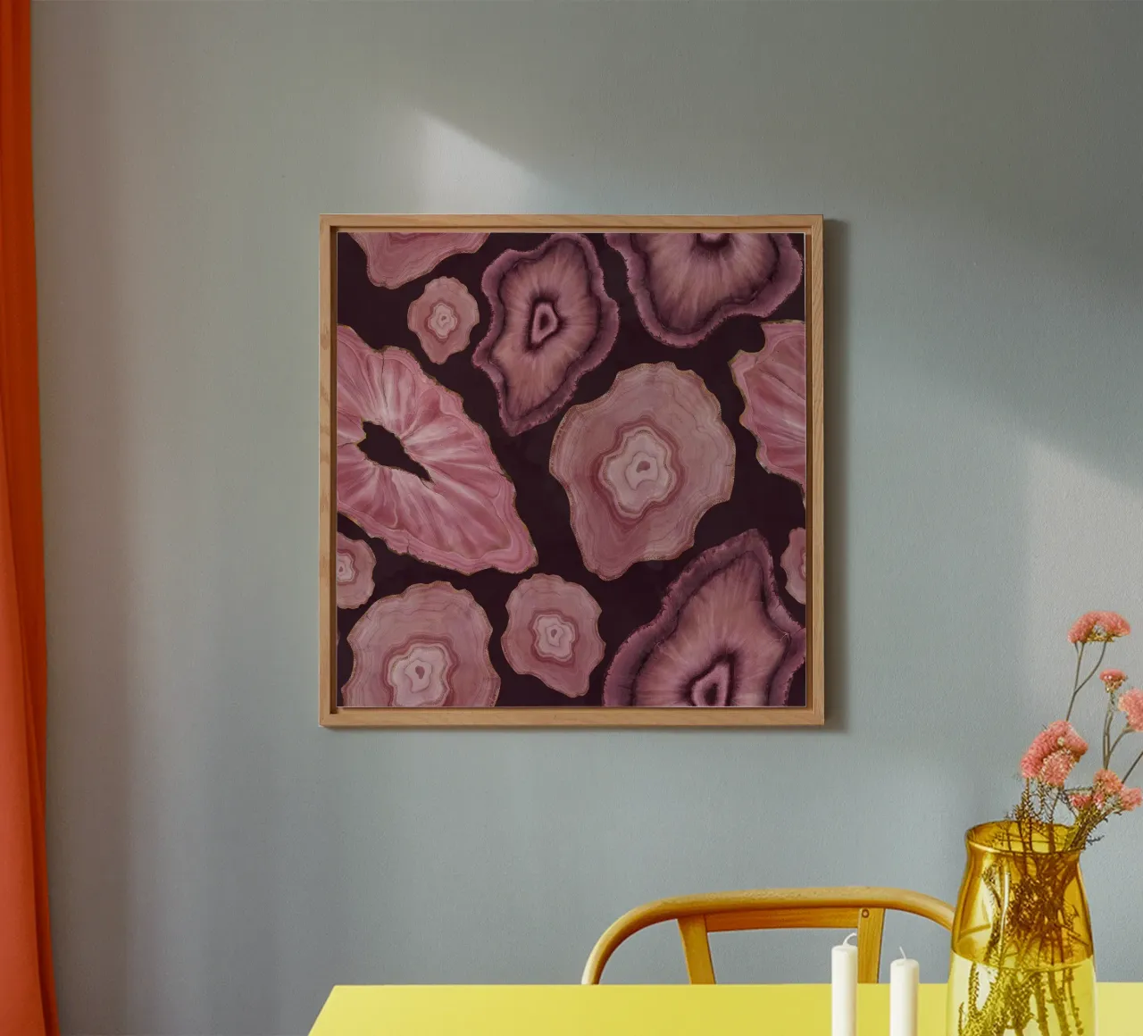 Agata rosa modello 18 alluminio dibond da Gemstone Textures