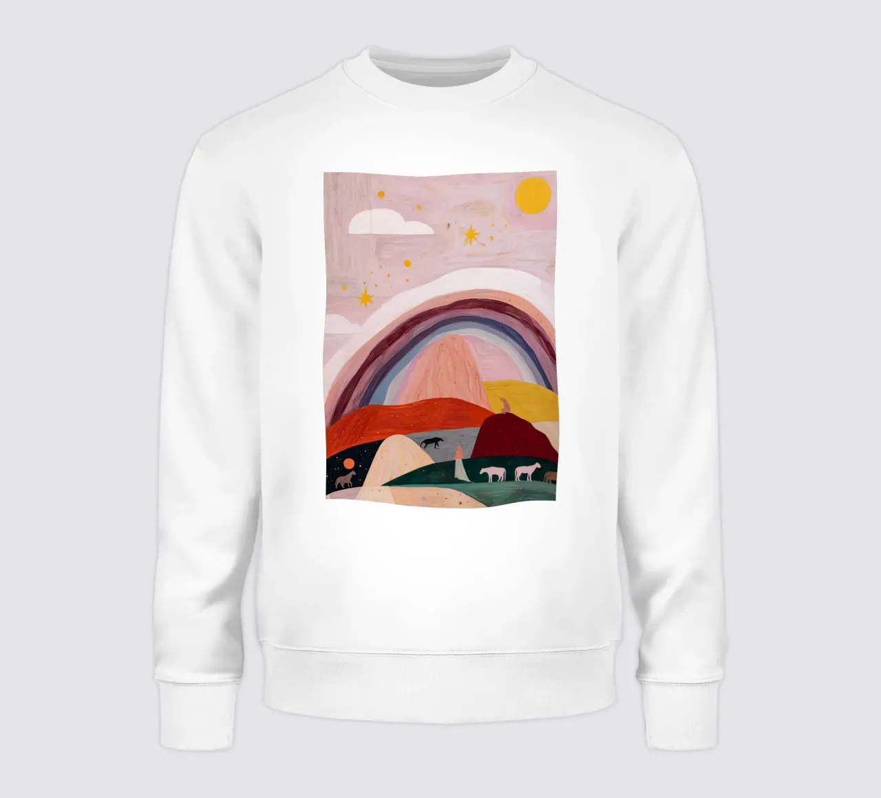Boho Poster, Kleurrijk Abstract Muurkunst, Regenboog Print sweatshirt van Boheme