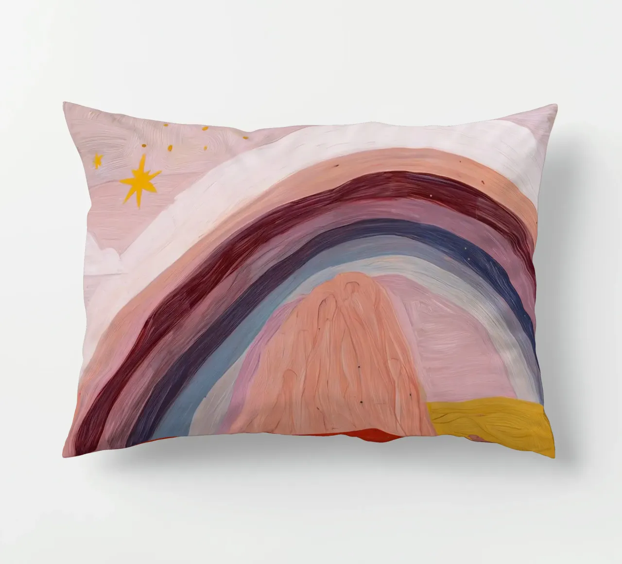 Boho Poster, Colourful Abstract Wall Art, Rainbow Print decorative cushion by Boheme