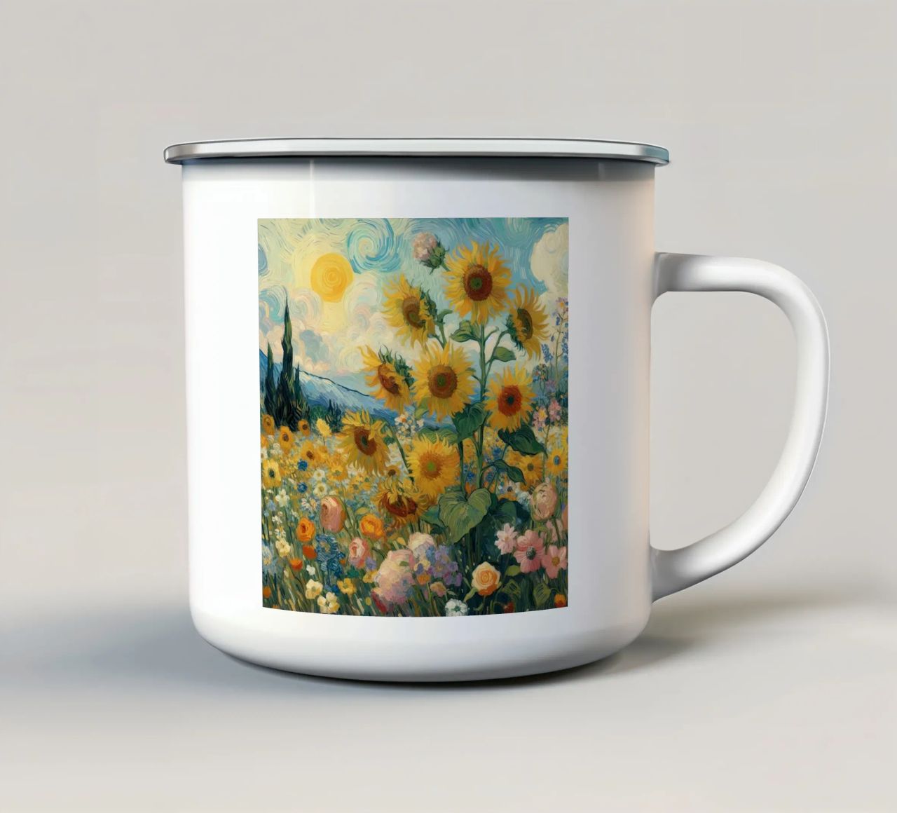 Girasoli II tazza in smalto da Point and Art