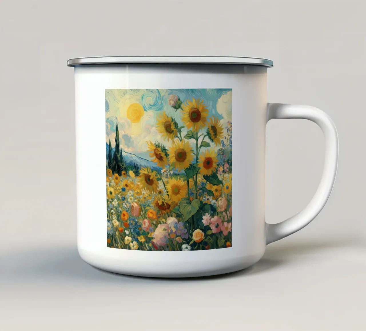 Girasoli II tazza in smalto da Point and Art
