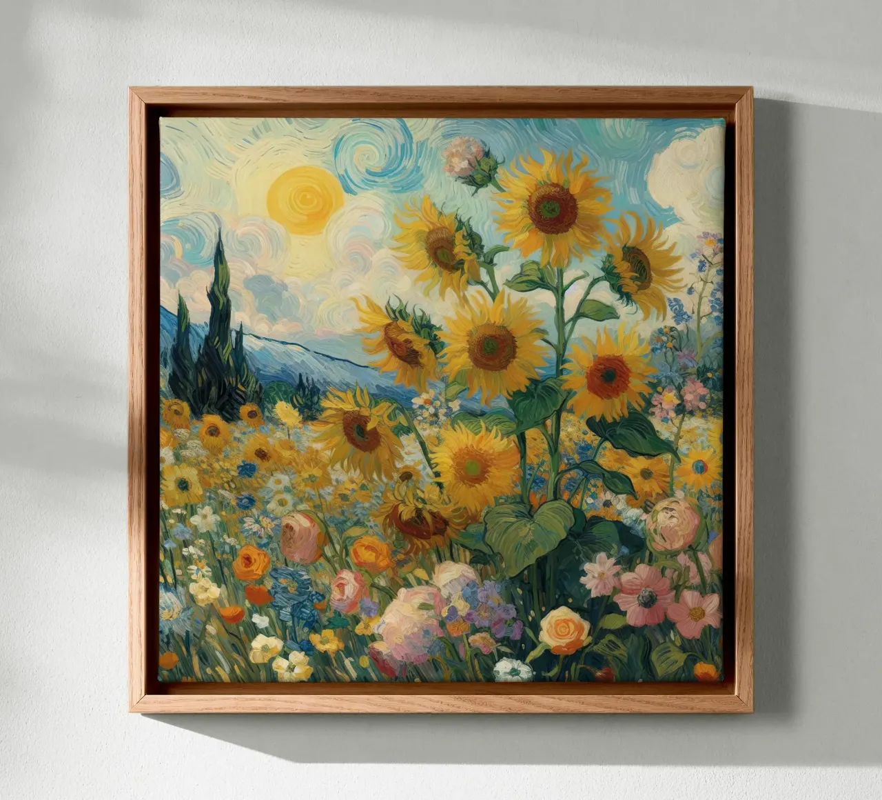 Girasoli II tela con Cornice a cassetta da 🎨 Point and Art