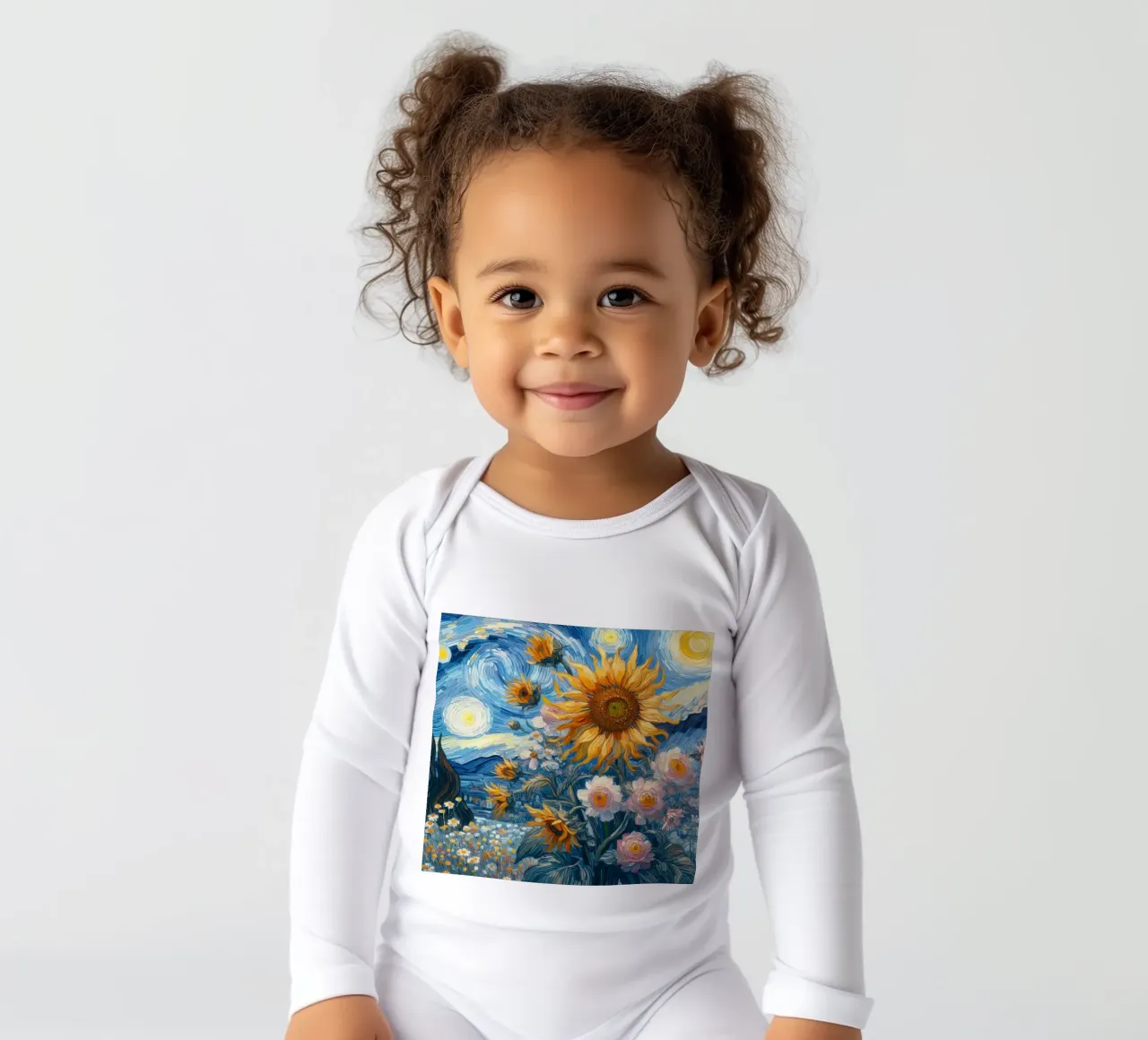 Sonnenblumen IV Langarm Babybody von 🎨 Point and Art