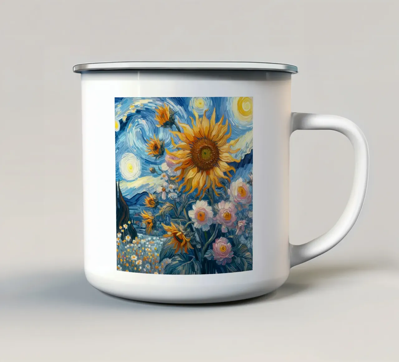 Girasoli IV tazza in smalto da Point and Art