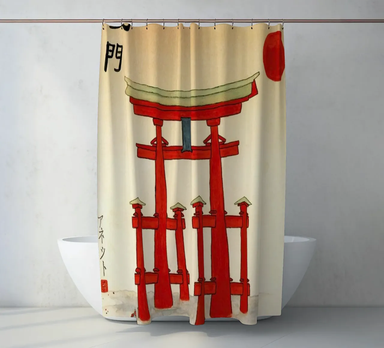 Bartusch-Goger - Torii of an Old Shinto Shrine tenda da doccia da ARTOTHEK