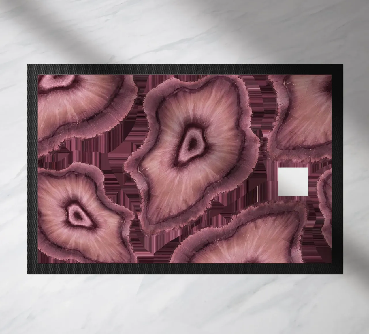 Pink Agate Pattern Tile 03 doormat by Gemstone Textures
