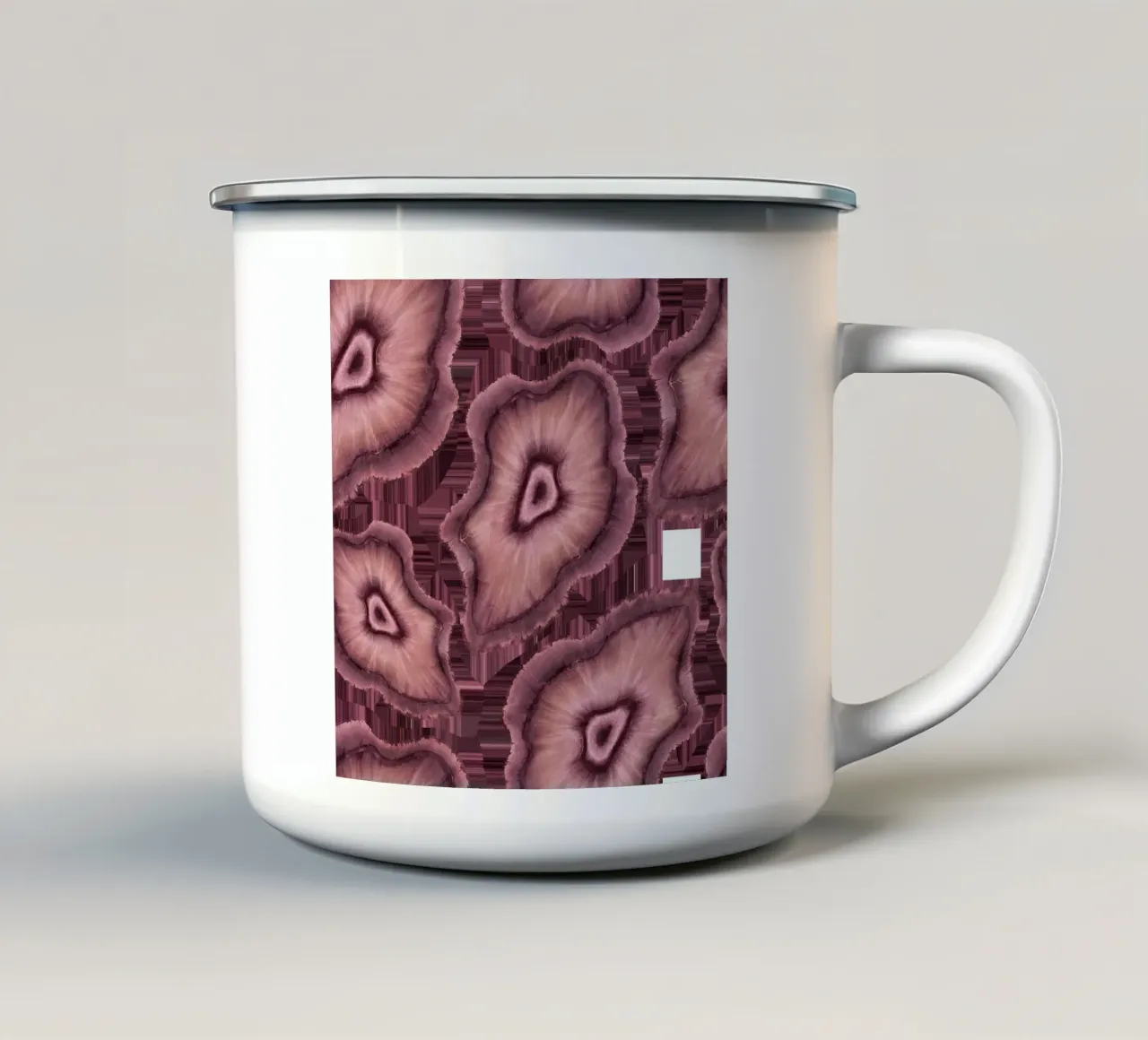Pink Agate Pattern Tile 03 enamel mug by Gemstone Textures