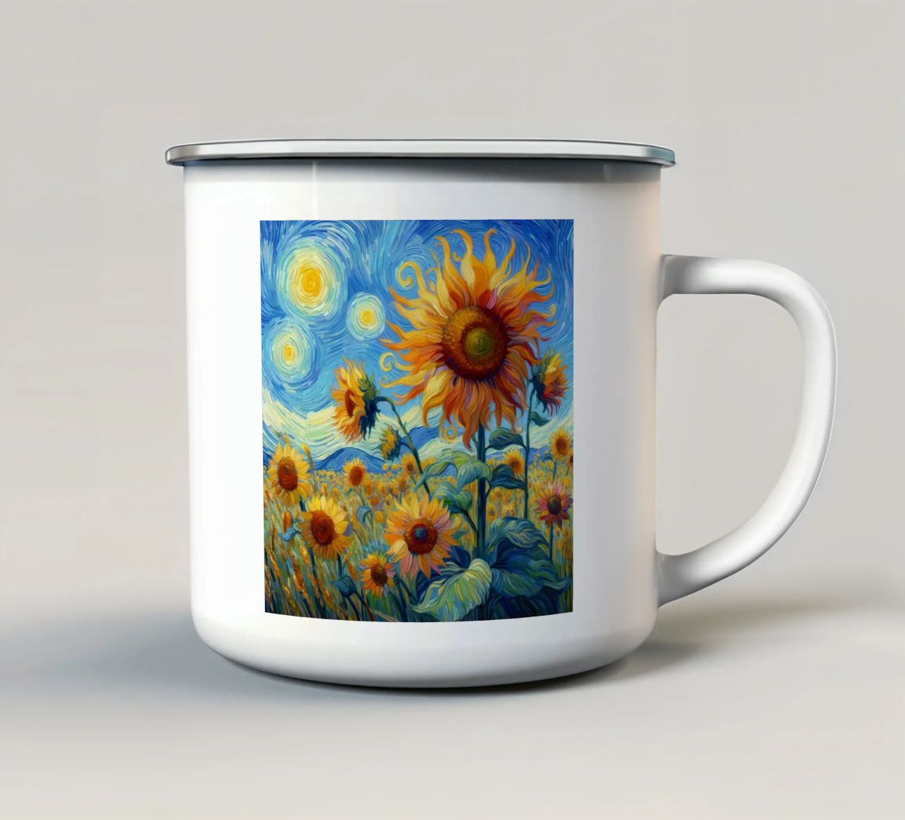 Girasoli V tazza in smalto da Point and Art