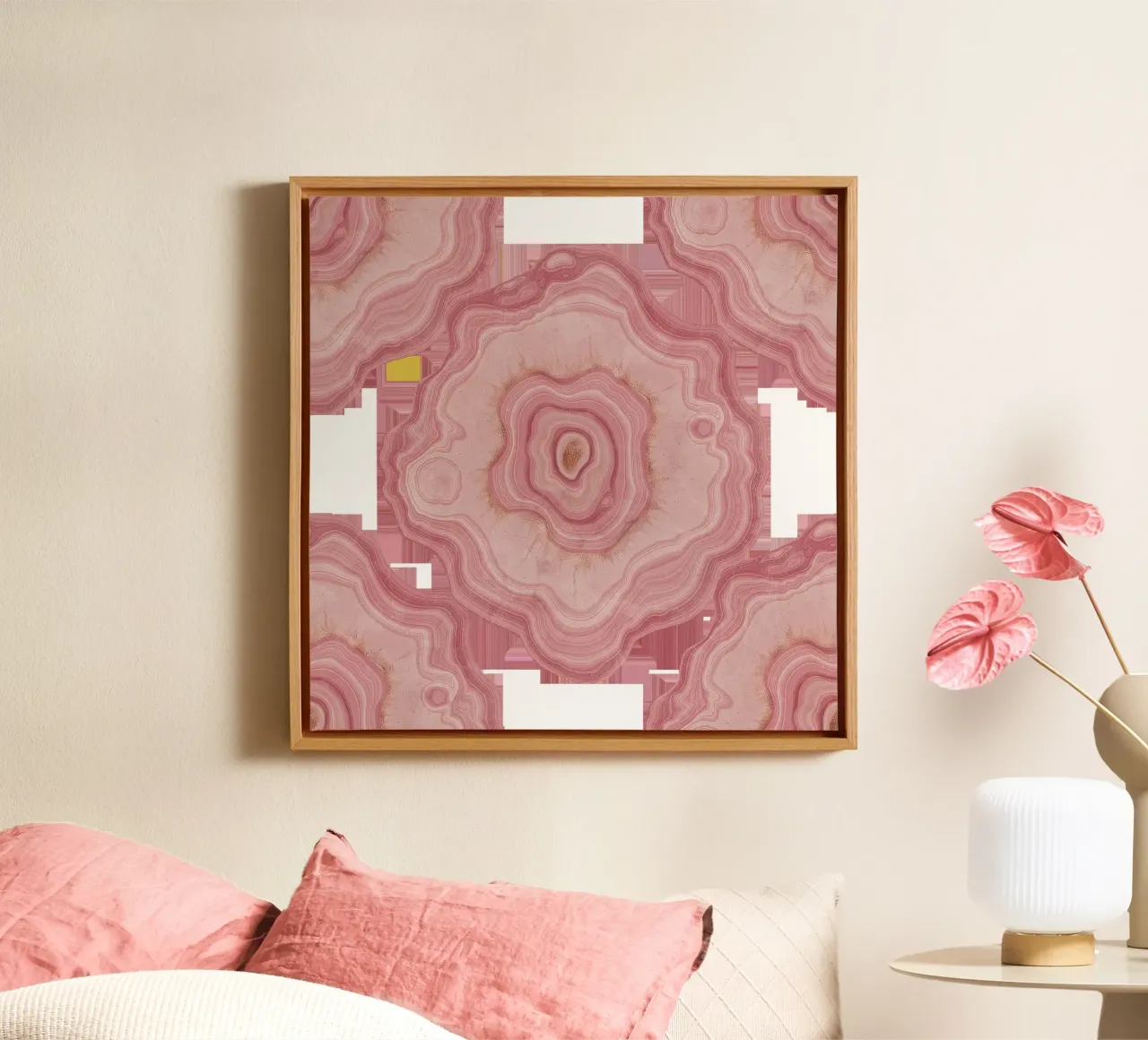 Pink Agate Pattern Tile 04 canvas by Gemstone Textures