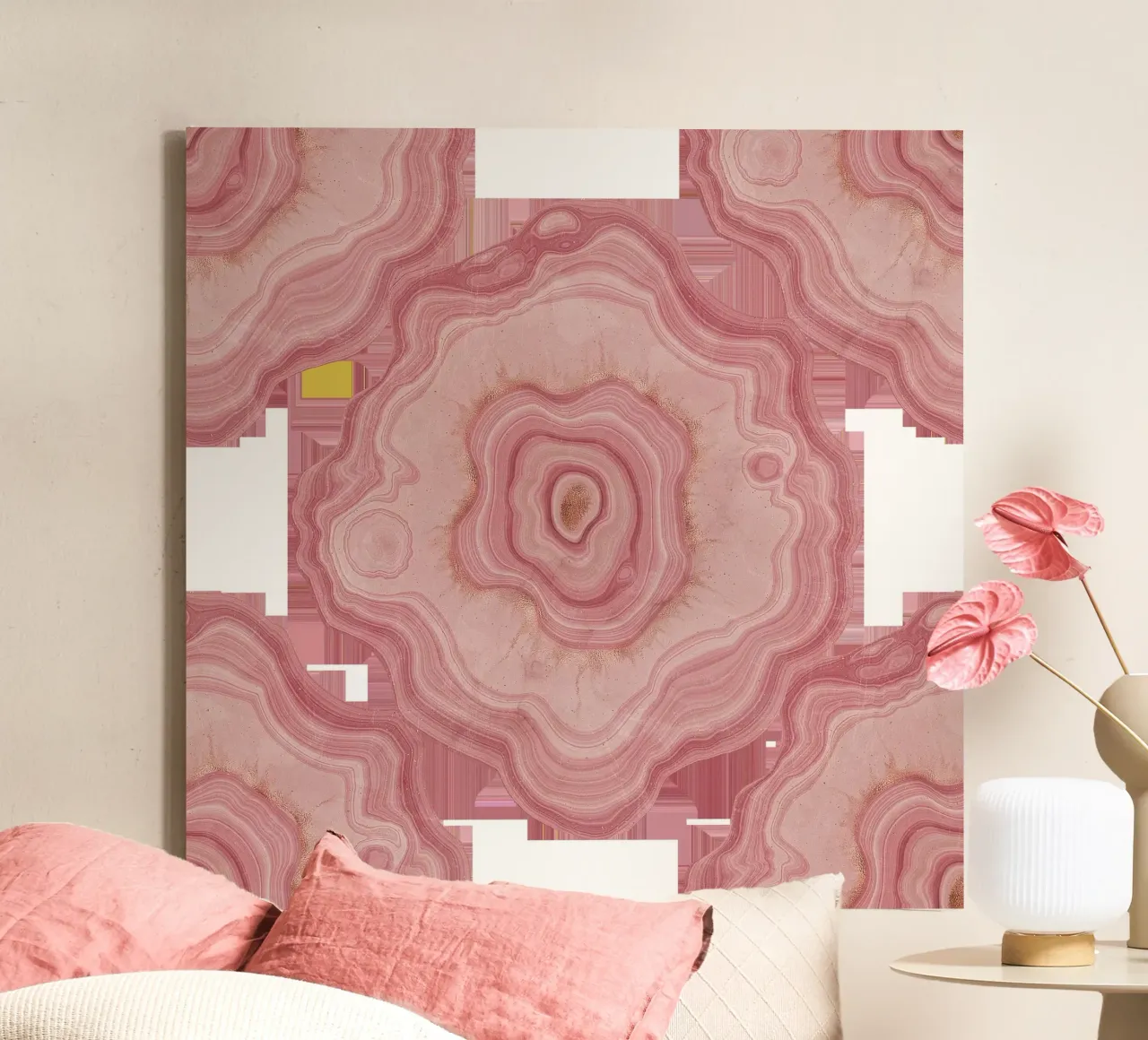 Pink Agate Pattern Tile 04 canvas by Gemstone Textures