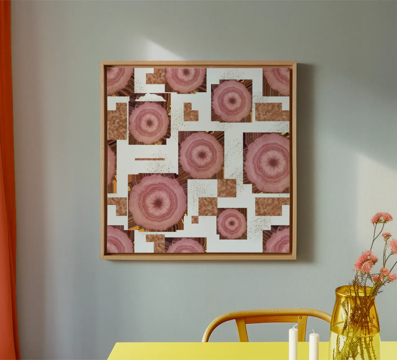 Pink Agate Pattern Tile 07 canvas by Gemstone Textures