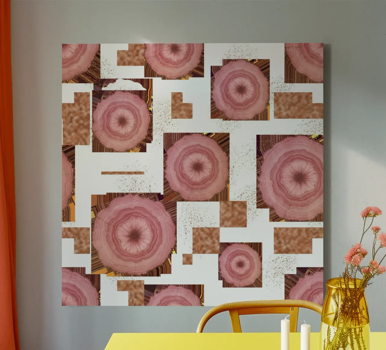 Pink Agate Pattern Tile 07 canvas by Gemstone Textures