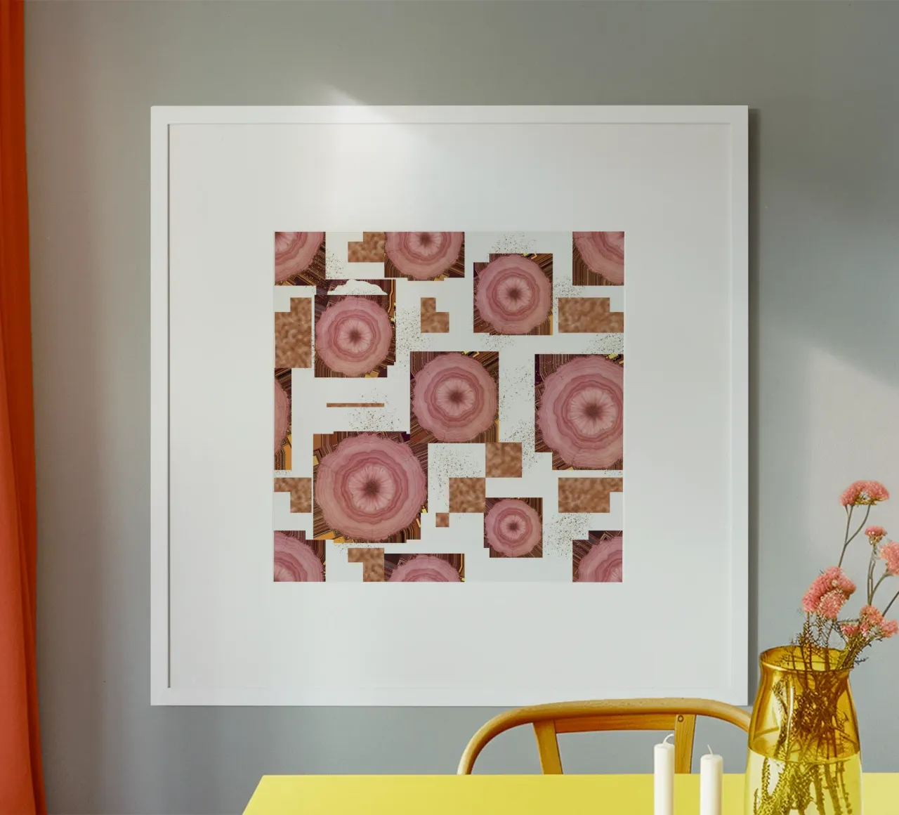 Carreau à motif d'agate rose 07 poster de Gemstone Textures