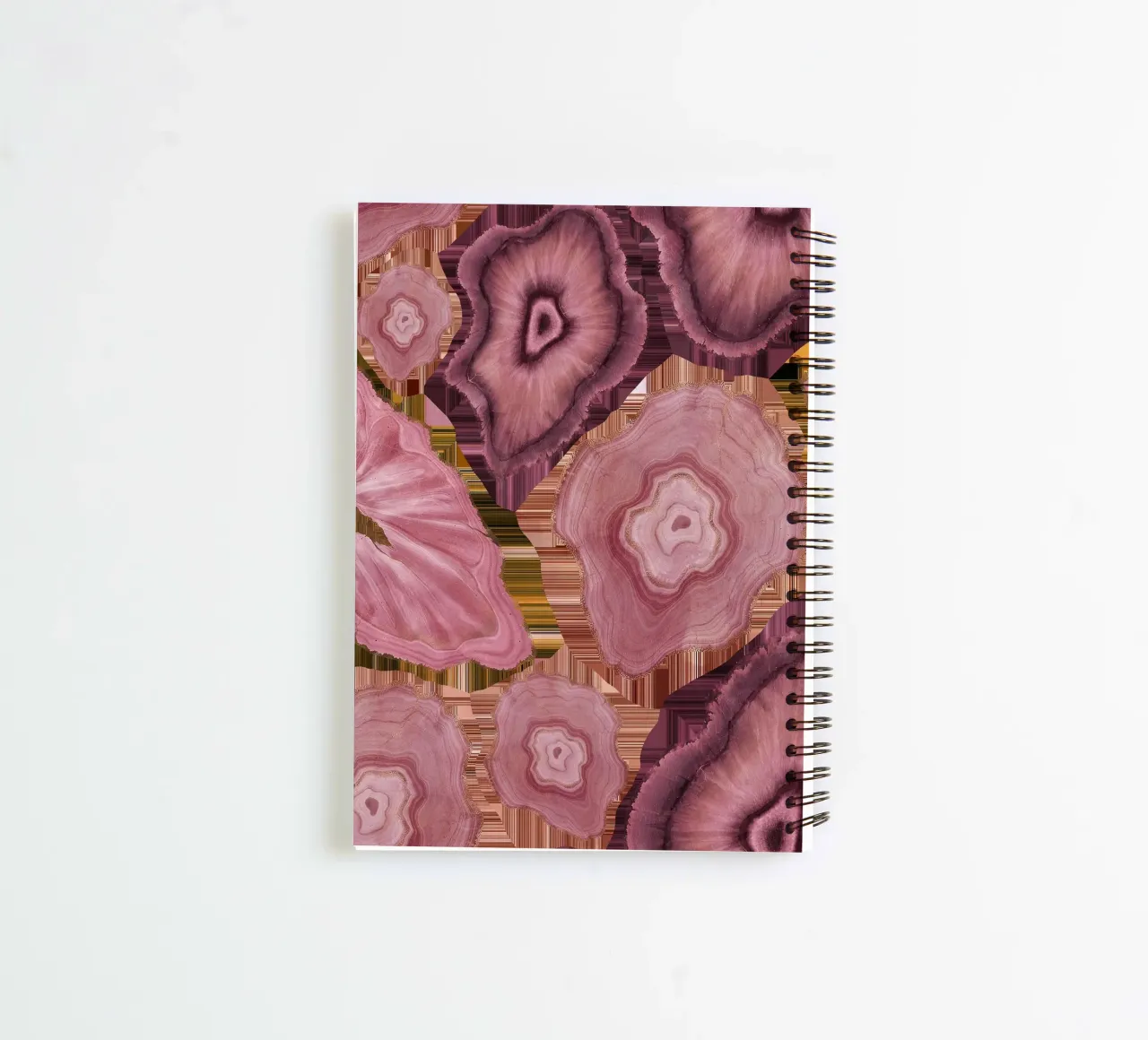 Pink Agate Pattern Tile 08 spiral notebook by Gemstone Textures