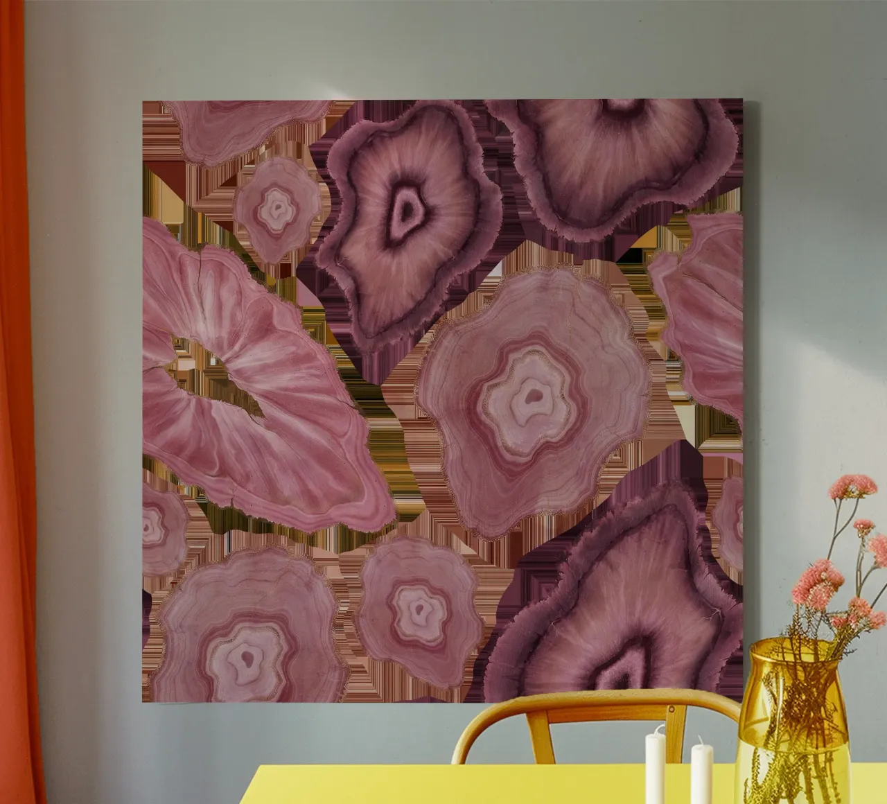 Pink Agate Pattern Tile 08 canvas by Gemstone Textures
