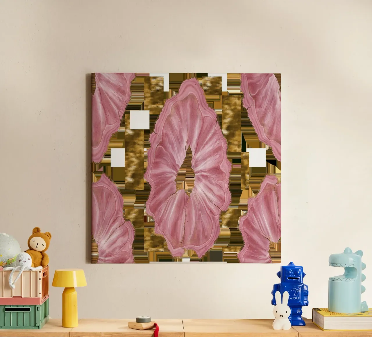 Pink Agate Pattern Tile 09 canvas by Gemstone Textures