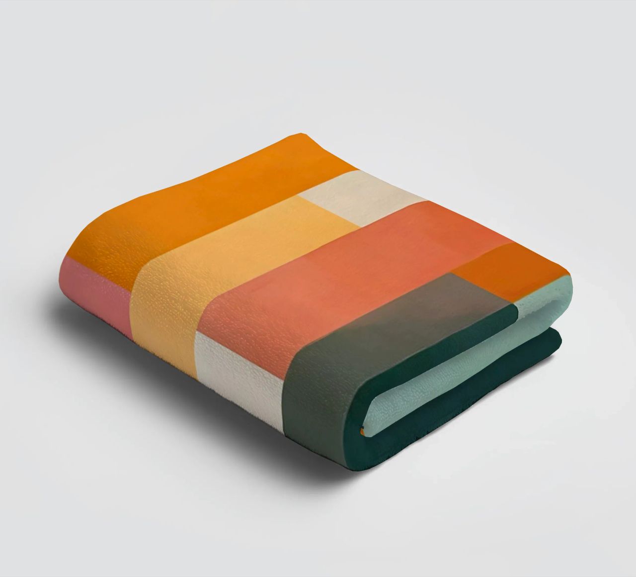 Zomer in de stad | Abstract schilderij badhanddoek van Autofocus