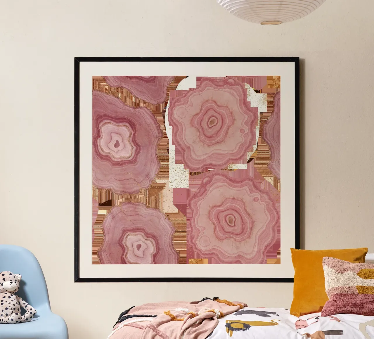 Carreau à motif d'agate rose 10 poster de Gemstone Textures