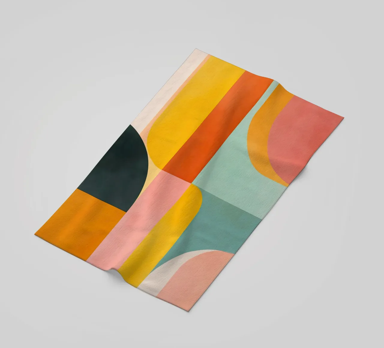Vue plongeante sur la mer | Peinture abstraite serviette de plage de Autofocus