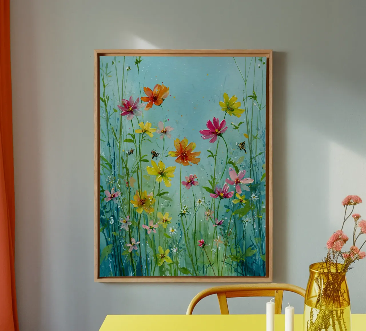 Summer meadow in bloom A tela con Cornice a cassetta da Mateo