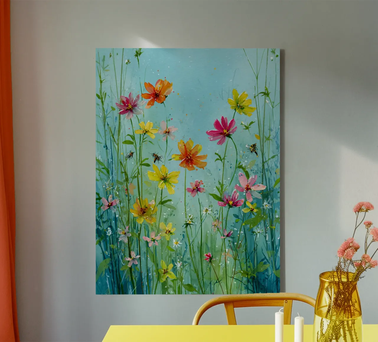 Summer meadow in bloom A tela con Cornice a cassetta da Mateo