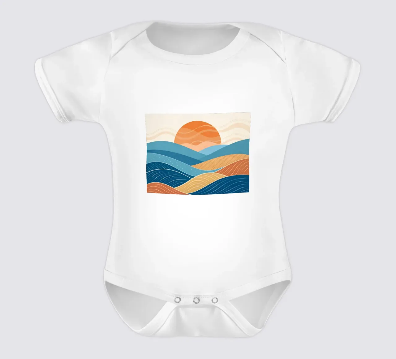 Paisaje Retro Waves body de bebé de Artistic-shop