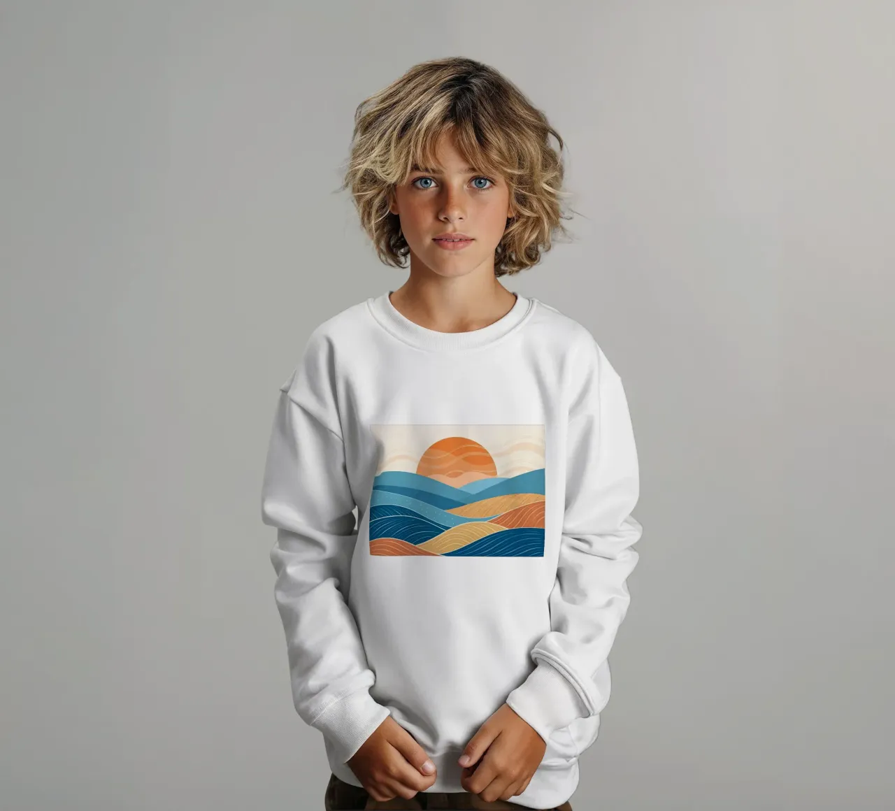 Paesaggio a onde retrò felpa bambino da Artistic-shop