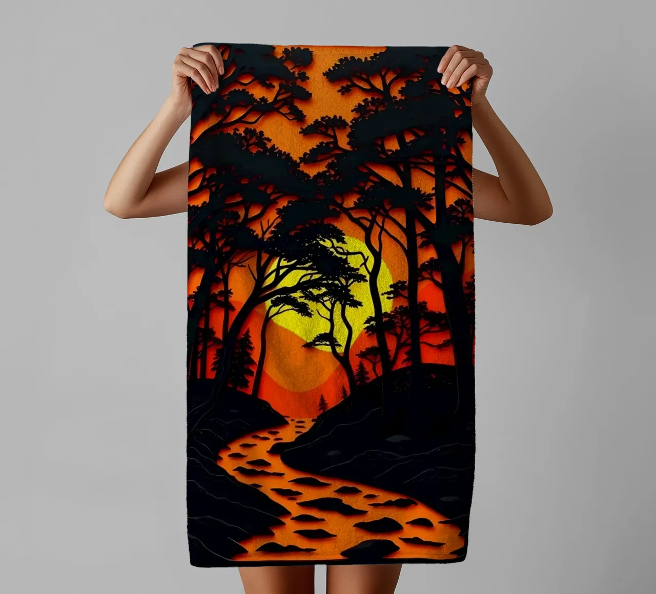 Foresta di Emberglow asciugamano da bagno da Artistic-shop