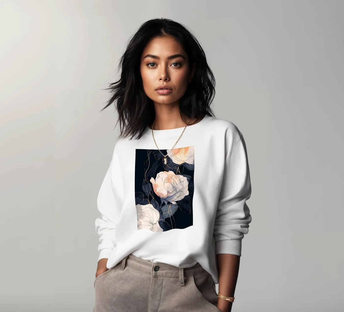 Roses version noire sweat de Justyna Jaszke JBJart