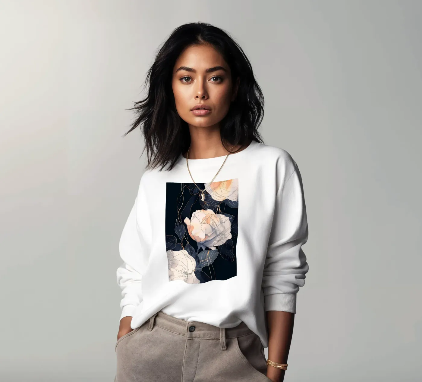 Roses version noire sweat de Justyna Jaszke JBJart