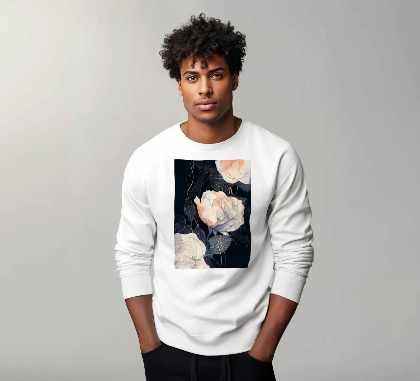 Roses version noire sweat de Justyna Jaszke JBJart