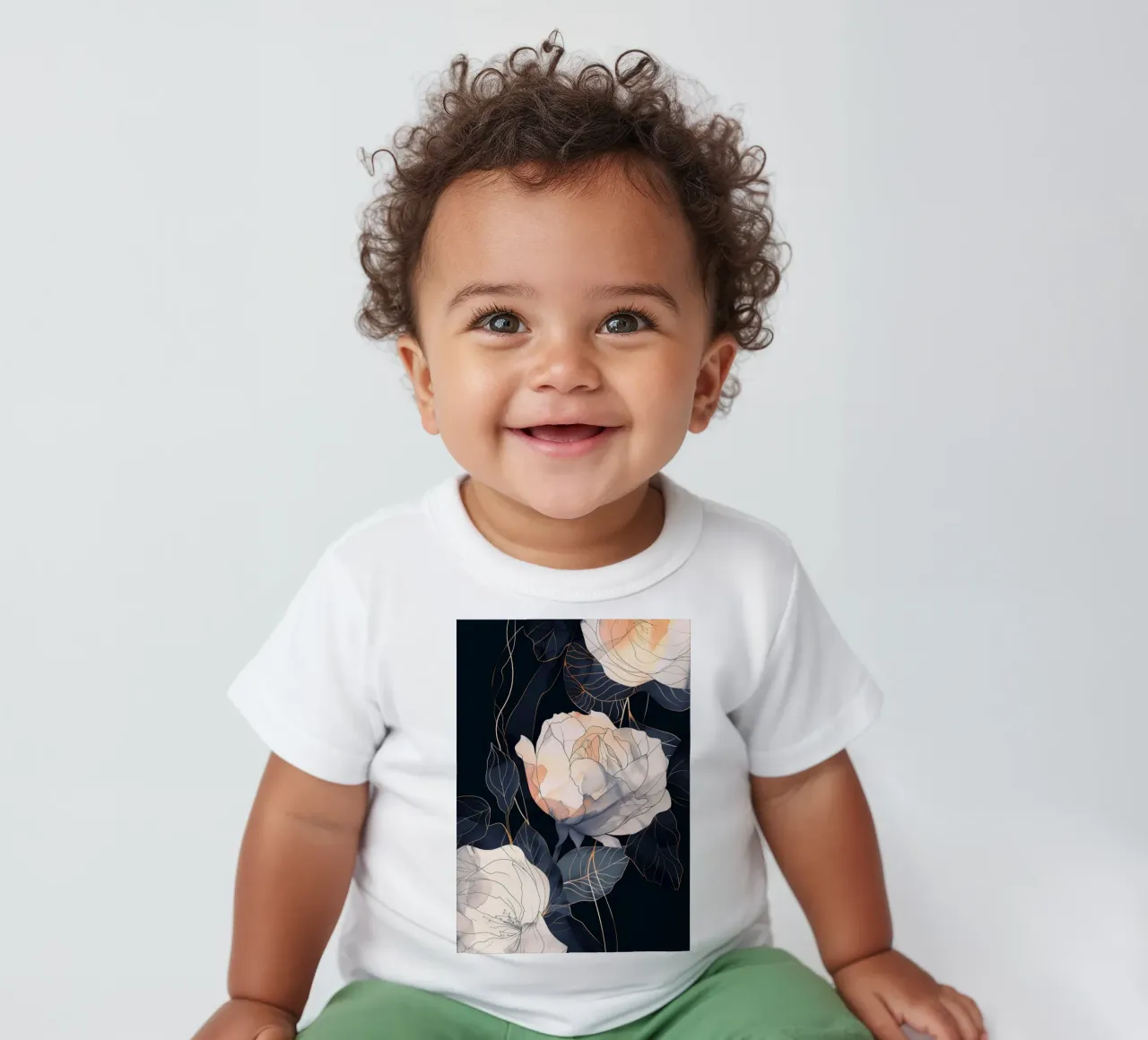 Rose versione nera maglietta neonato da Justyna Jaszke JBJart