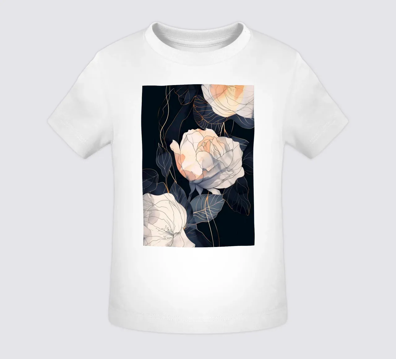 Rose versione nera maglietta neonato da Justyna Jaszke JBJart