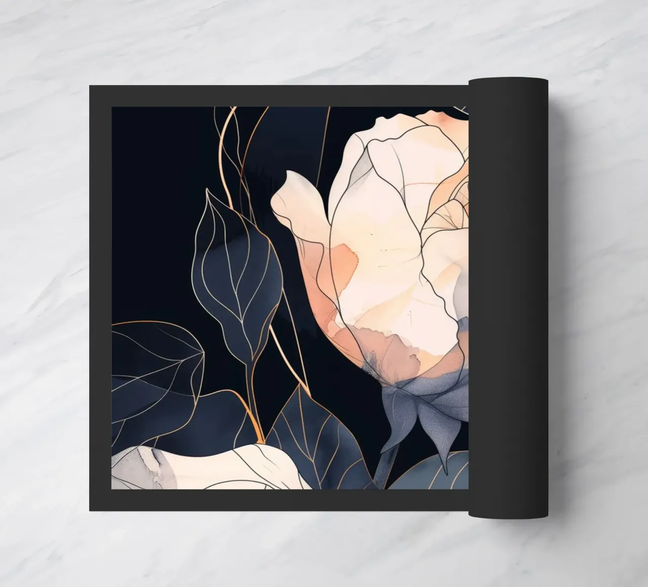 Rozen zwarte versie deurmat van Justyna Jaszke JBJart