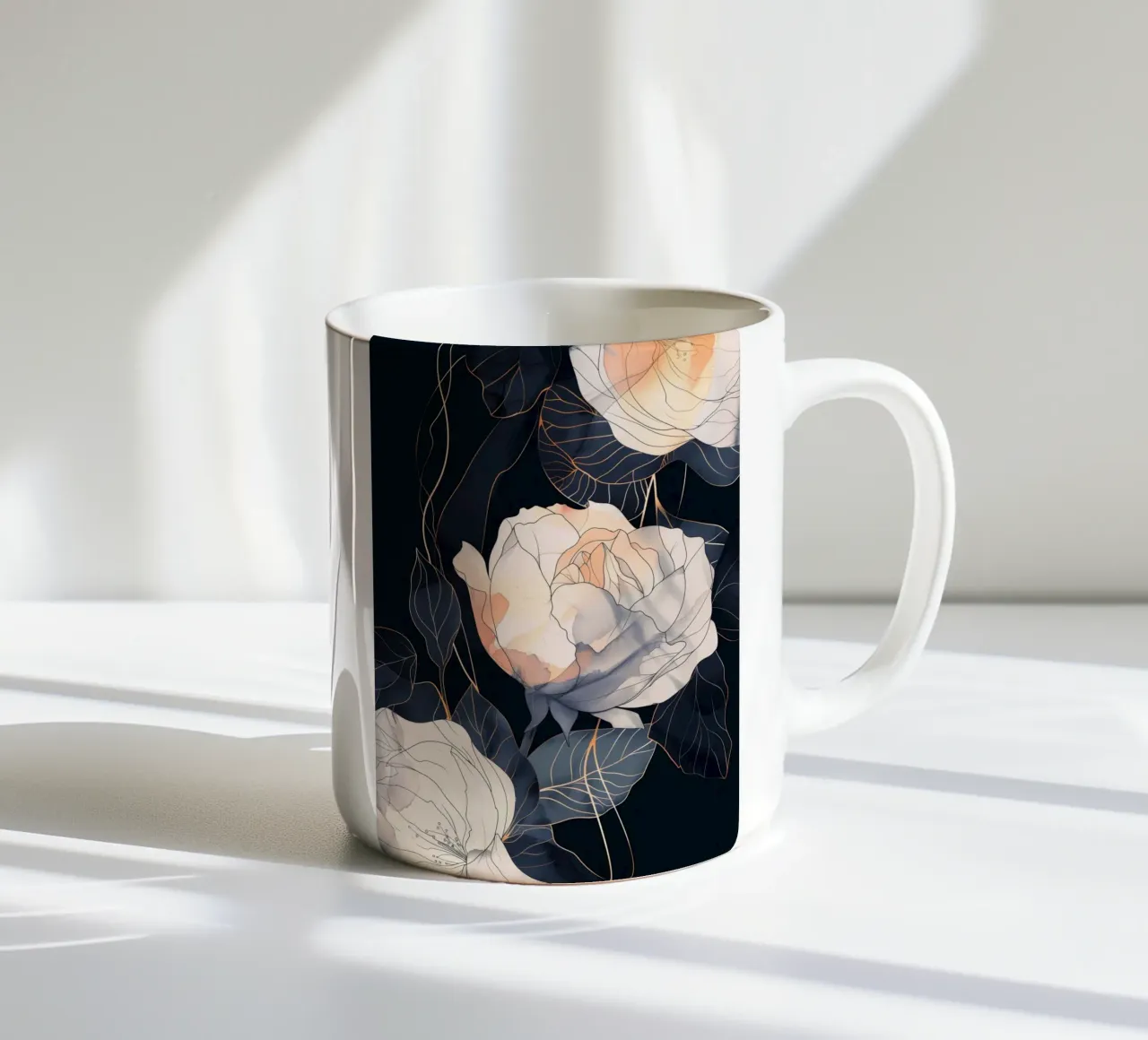 Rose versione nera tazza in ceramica da Justyna Jaszke JBJart