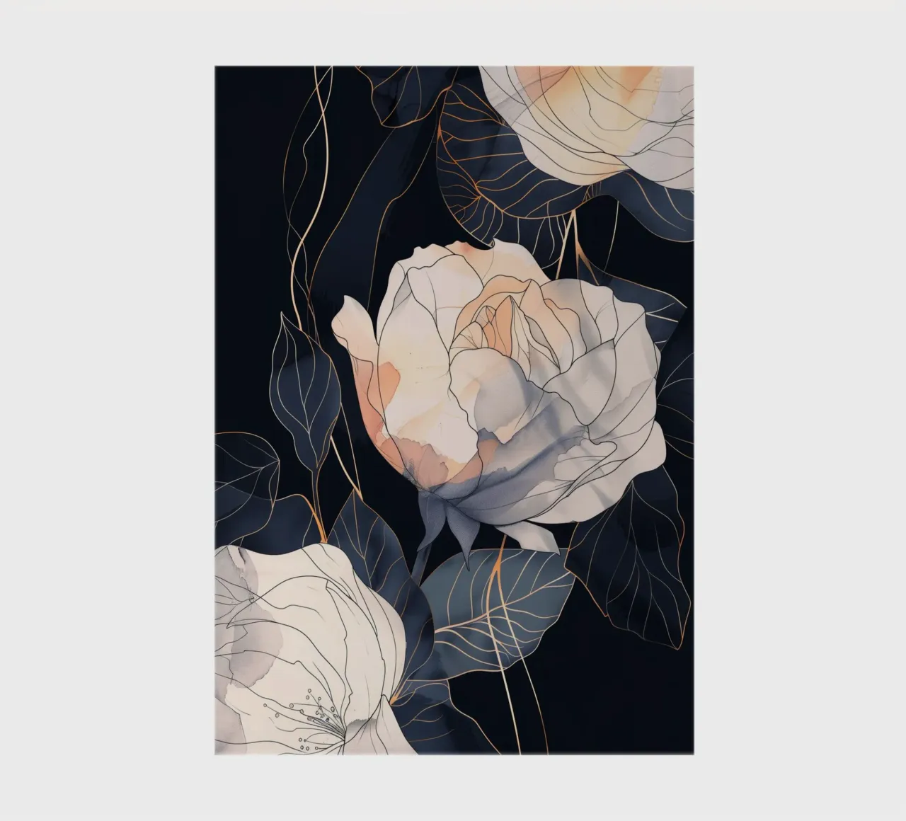 Roses black version notebook by Justyna Jaszke JBJart
