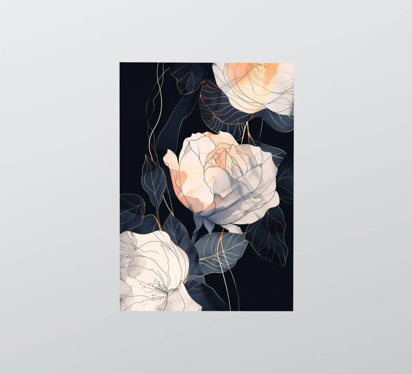 Roses black version Sticker von Justyna Jaszke JBJart