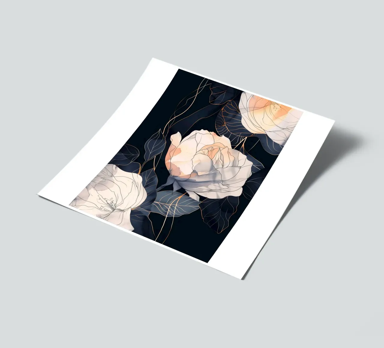 Roses black version sticker sheet by Justyna Jaszke JBJart