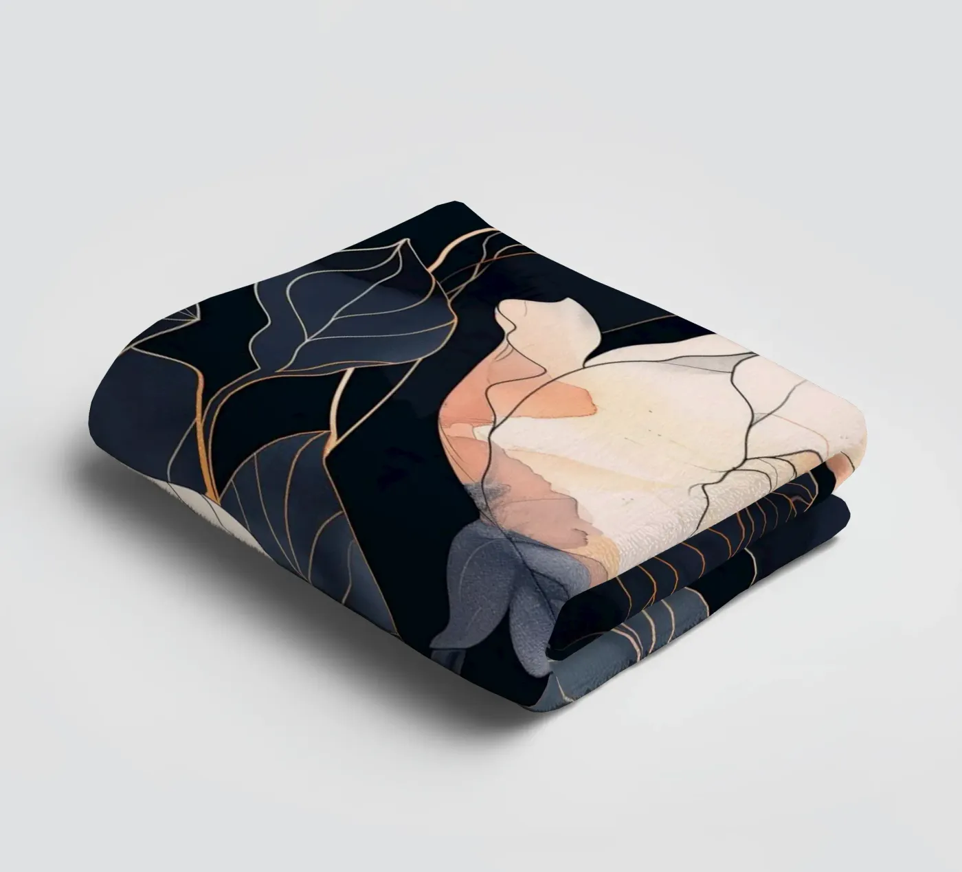 Roses black version towel by Justyna Jaszke JBJart
