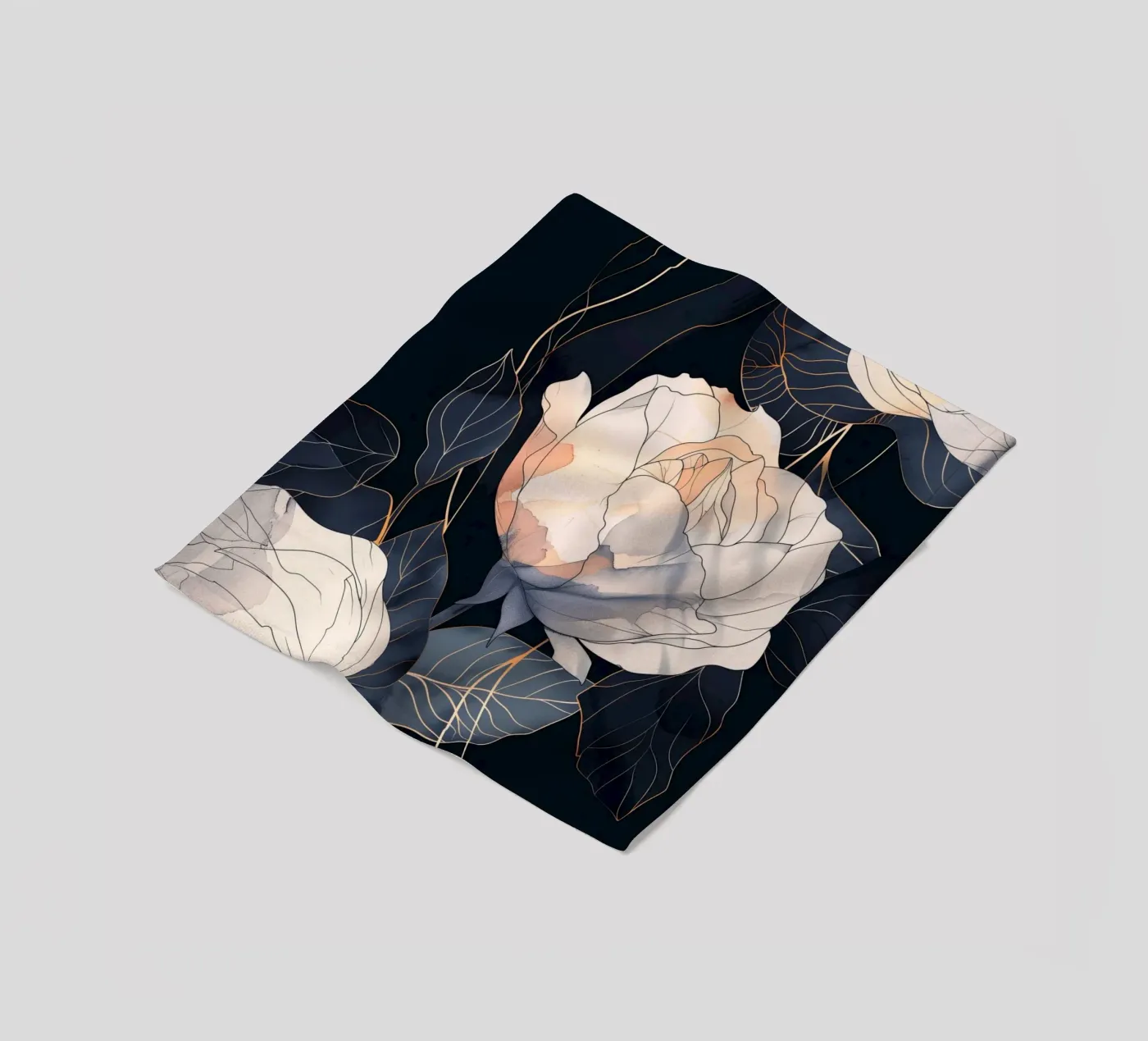 Roses version noire plaid polaire de Justyna Jaszke JBJart