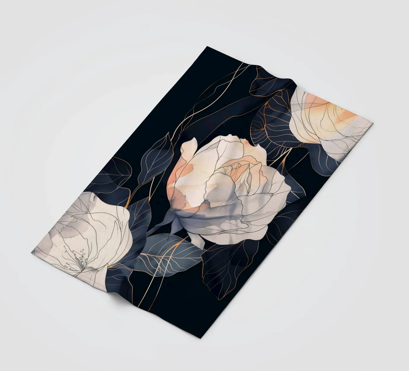 Roses version noire plaid polaire de Justyna Jaszke JBJart