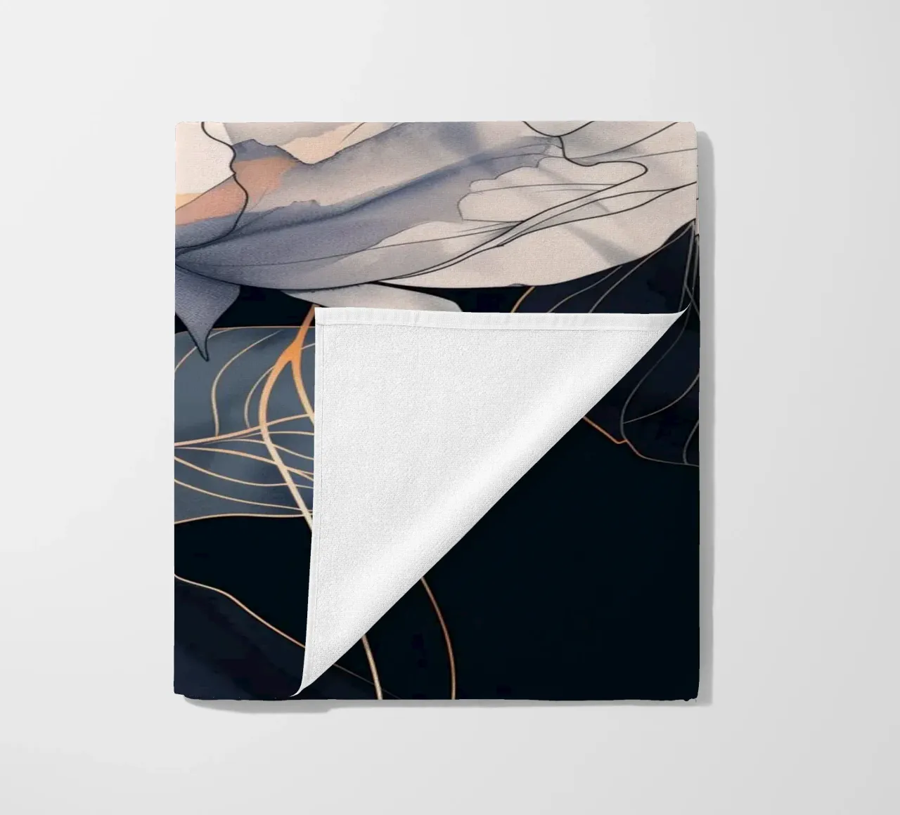 Rozen zwarte versie strandhanddoek van Justyna Jaszke JBJart