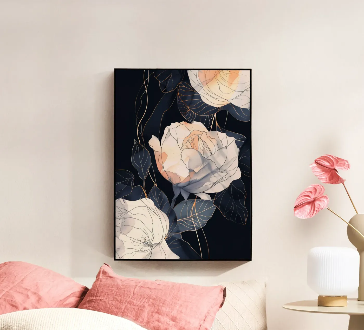 Roses schwarze Version Acryl-Glas von Justyna Jaszke JBJart