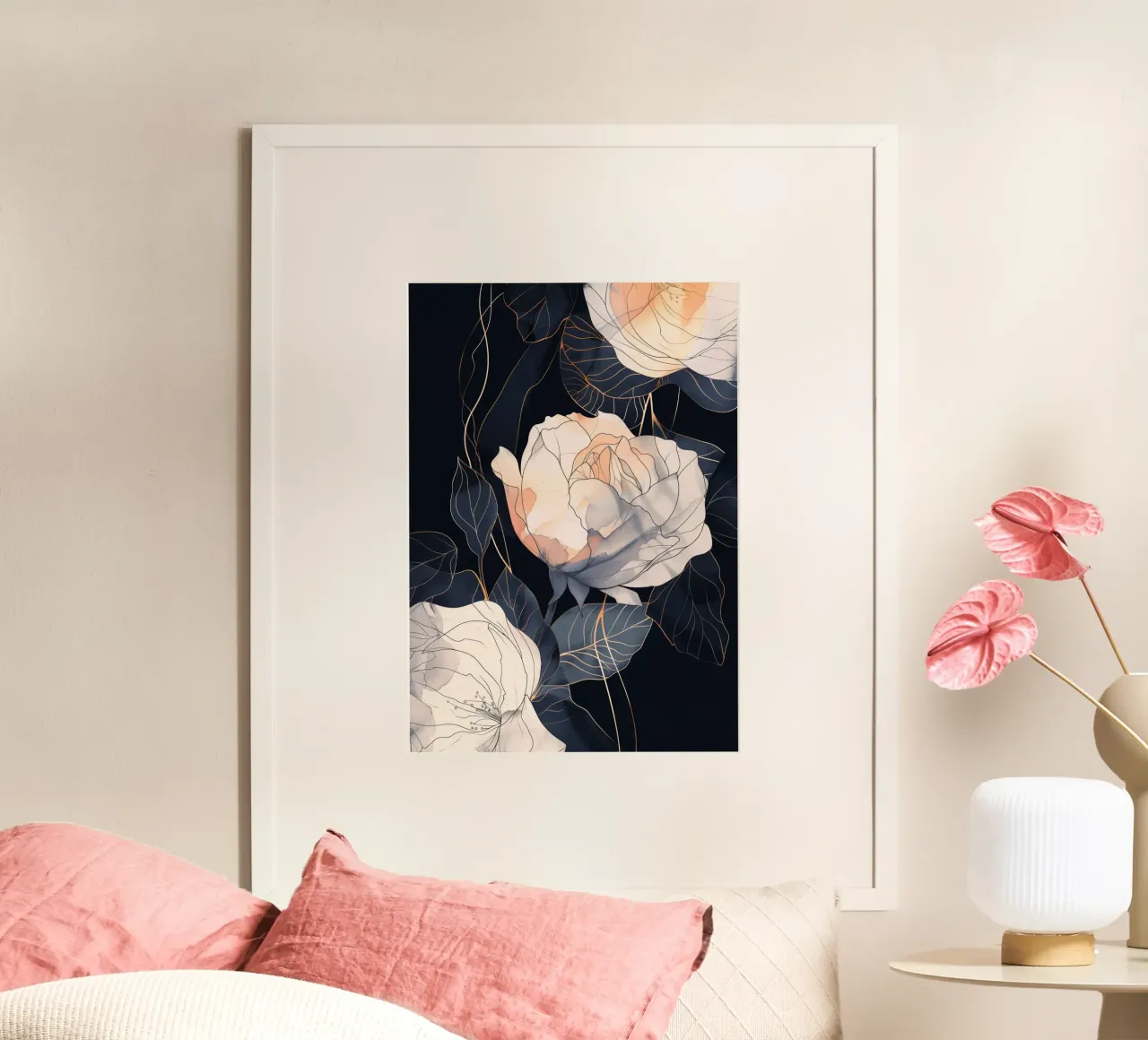 Roses black version poster by Justyna Jaszke JBJart