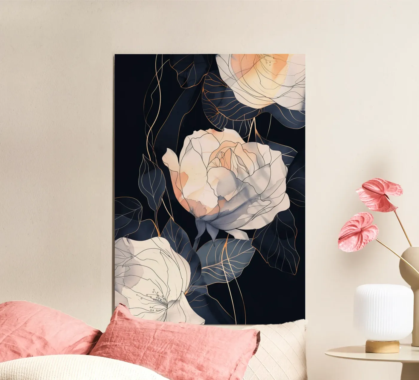 Roses black version poster by Justyna Jaszke JBJart