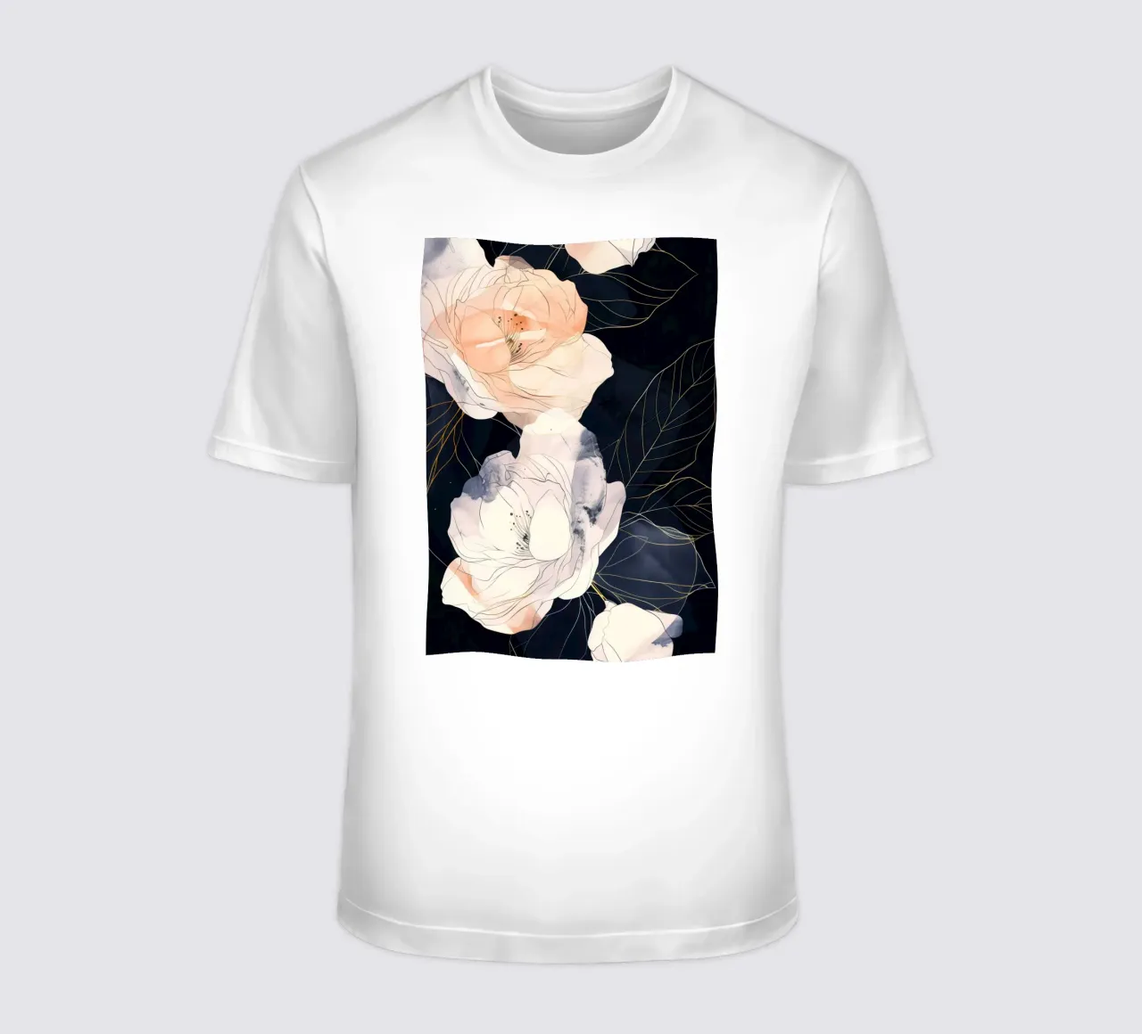 Rose bianche e nere t-shirt da Justyna Jaszke JBJart