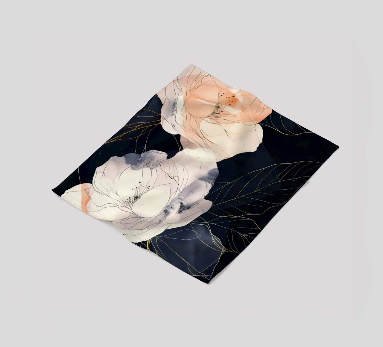Rose bianche e nere coperta in pile da Justyna Jaszke JBJart