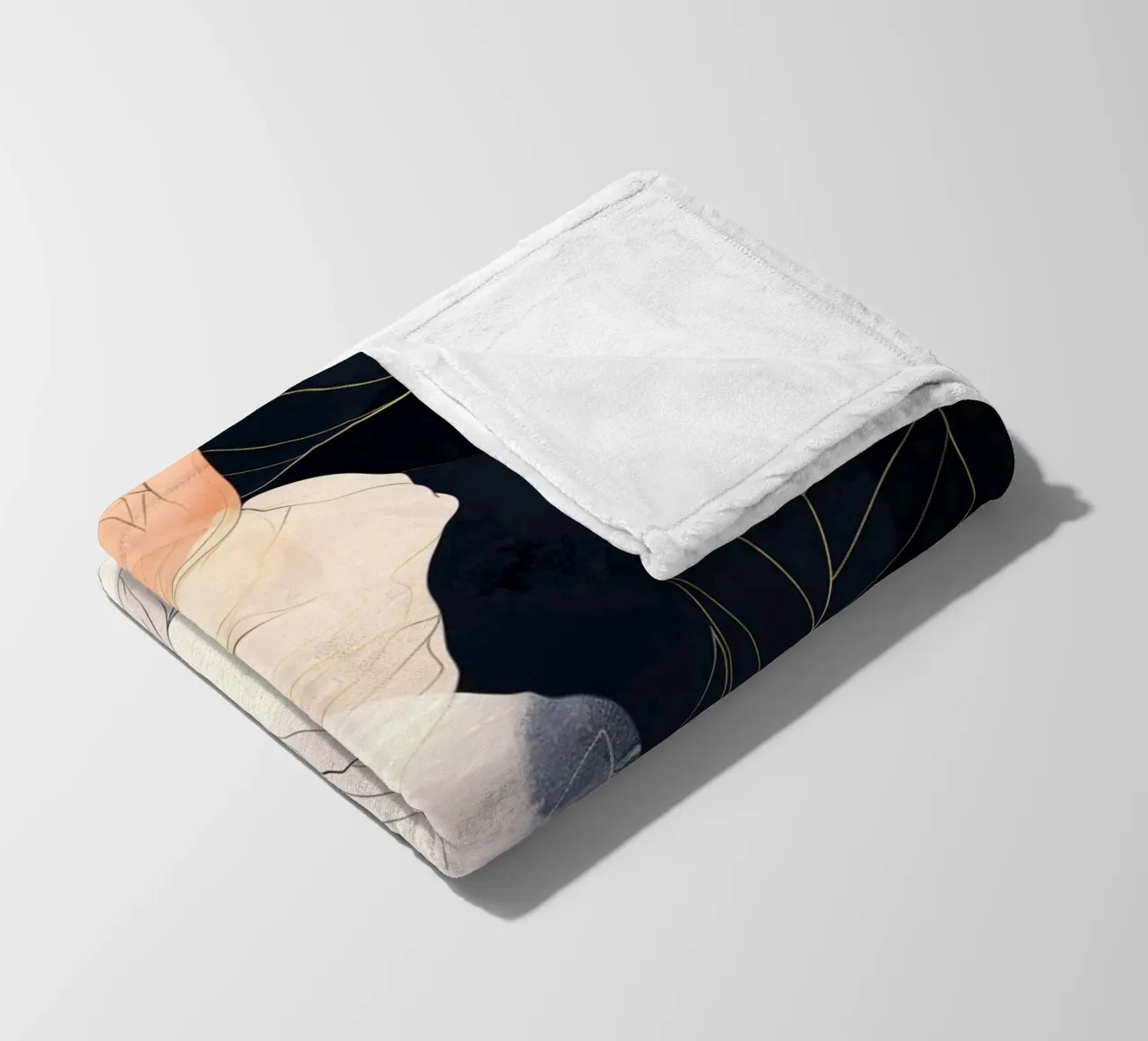 Rose bianche e nere coperta in pile da Justyna Jaszke JBJart