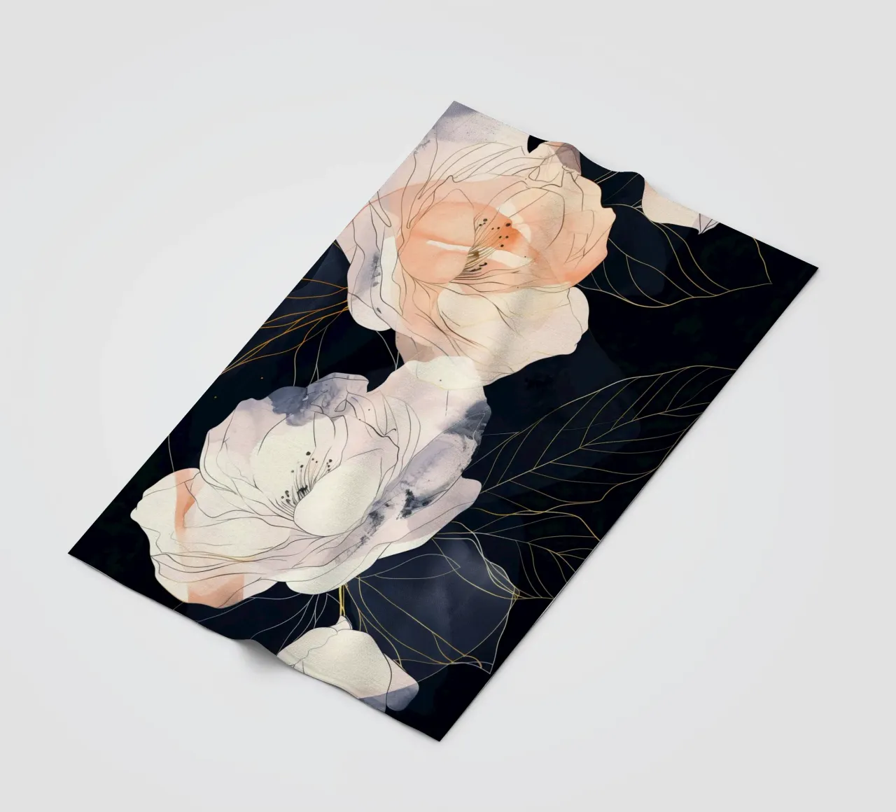 Rose bianche e nere coperta in pile da Justyna Jaszke JBJart