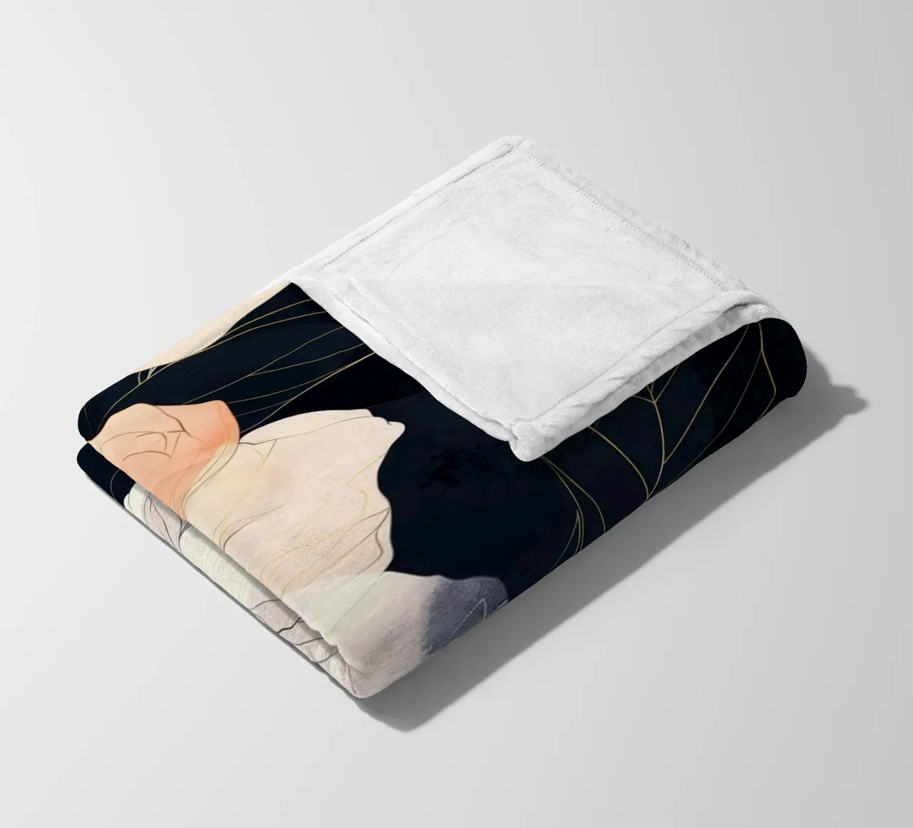 Rose bianche e nere coperta in pile da Justyna Jaszke JBJart